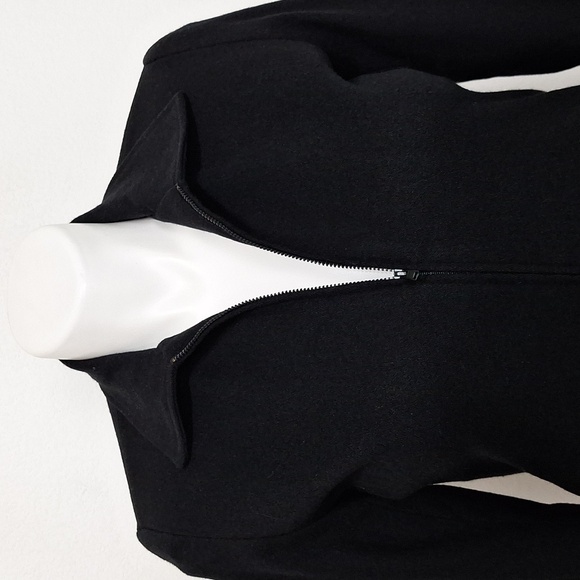 Vintage Leslie Stuart New York Black Minimalist Wool Blend Made in USA Jacket 8P - Picture 2 of 10